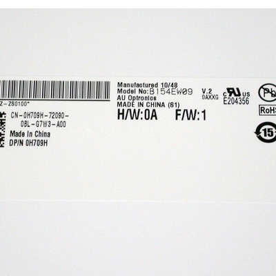 RGB 수직 스트라이프 B154EW09 V2 크기 15.4 인치 LCD 화면