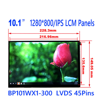 좋은 가격 BOE 10.1 인치 LCD 스크린 45 핀 BP101WX1-300 RGB 1280x800 WXGA 149PPI 온라인으로